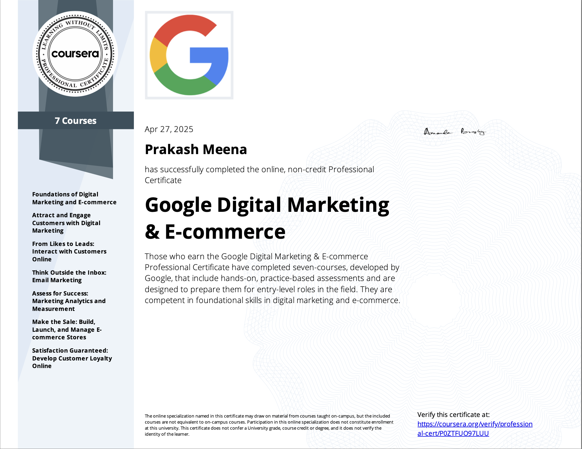 Digital Marketing Certificate